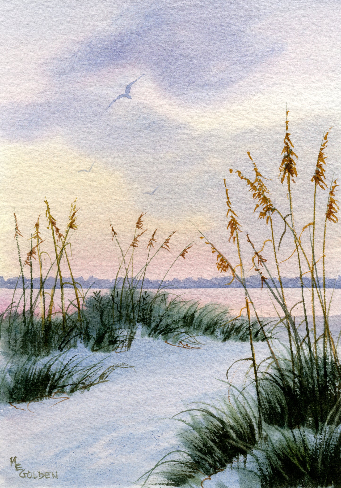 Dusk in the Sand Dunes and Sea Oats Giclée Print