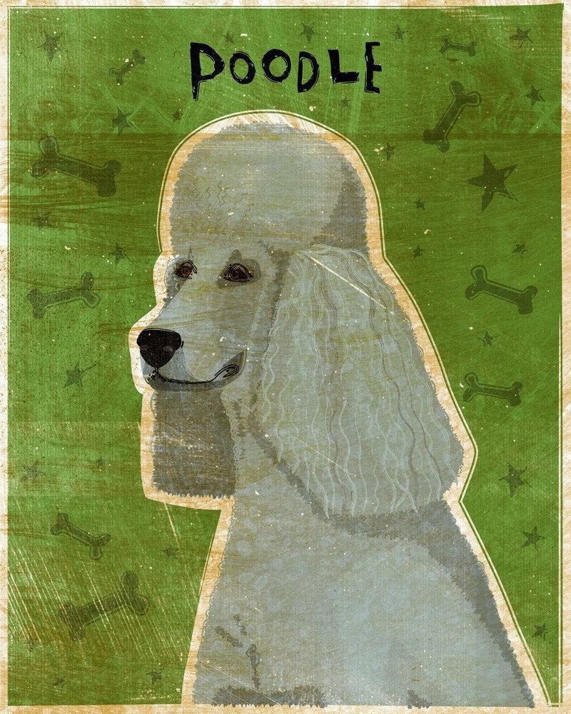 Poodle - Gray - Print