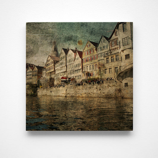 Neckar River Tubingen Photograph Art Block or Box