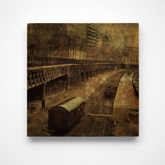 Paris Railroad Photograph Art Block or Box