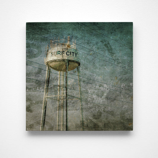 Surf City Water Tower Photograph Art Block or Box