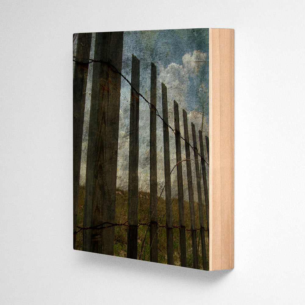 Topsail Sand Fence Photograph Art Block or Box