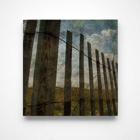 Topsail Sand Fence Photograph Art Block or Box