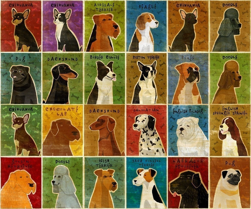 Dog Print - Pick Your Pooch Dog Art Print- 8 in x 10 in
