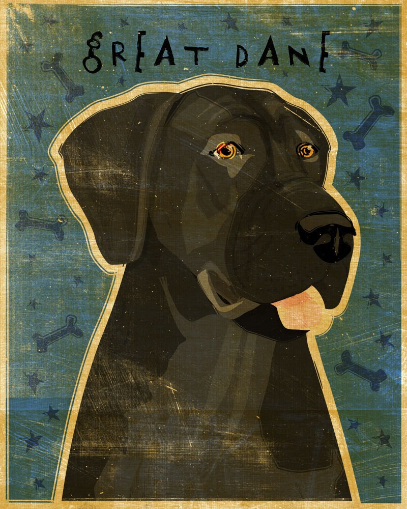 Great Dane (Number 10) - Black - Print
