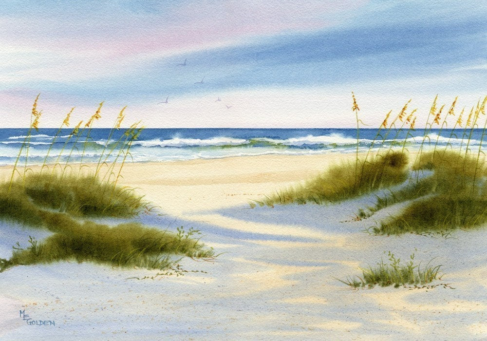 Afternoon Shadows Fall Across Wrightsville Beach Dunes Giclée Print