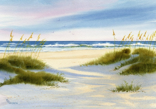 Afternoon Shadows Fall Across Wrightsville Beach Dunes Giclée Print